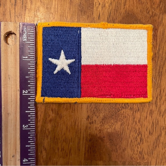 VTG 2 Retro Texas Flag Sew On Patch Appliqué 3.25”x2.25” Red White Blue 2:1 Gift - Picture 6 of 7